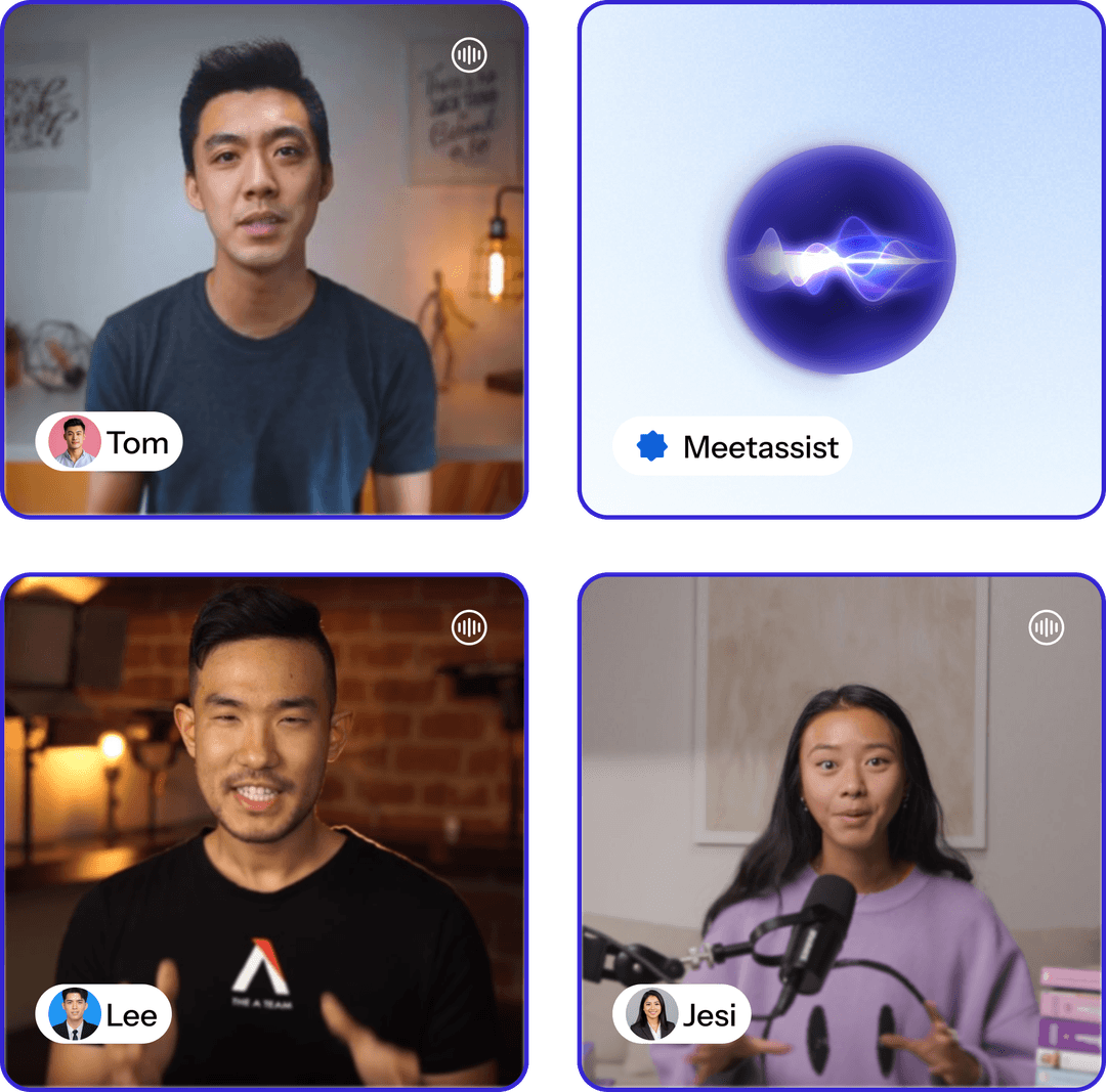 Virtual meeting notes and action items dashboard
