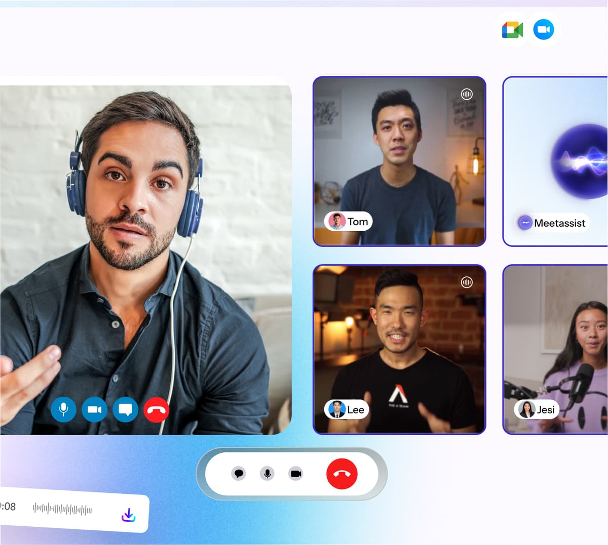 AI assistant helping during a meeting